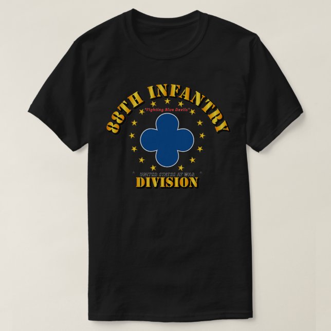 88:e infanteridivisionen Fighting Blue Djävulen T Shirt (Design framsida)