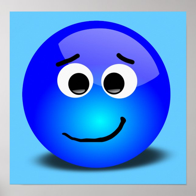 88-fri-3D-gripbar-Smiley-Ansikte-Clipart-Illust Poster (Framsidan)