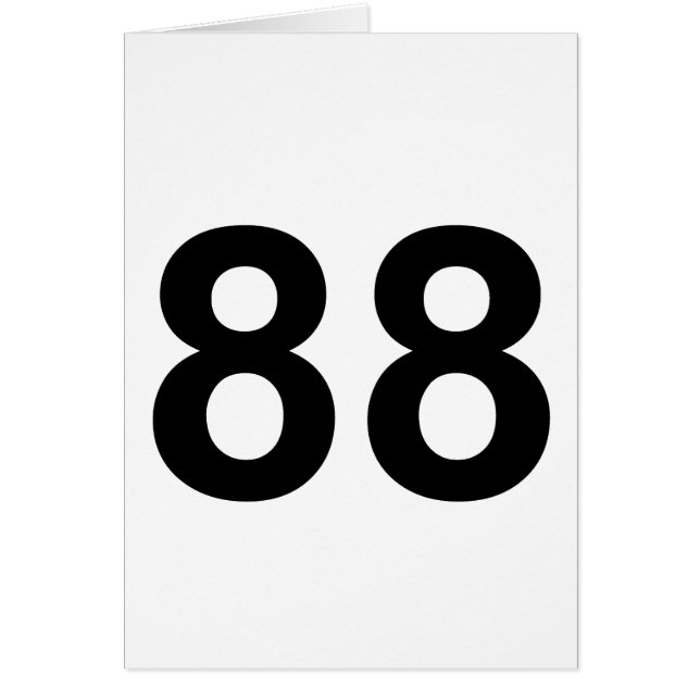 88 - nummer åttioåtta hälsningskort (Framsidan)