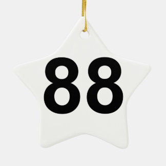 88 - nummer åttioåtta julgransprydnad keramik