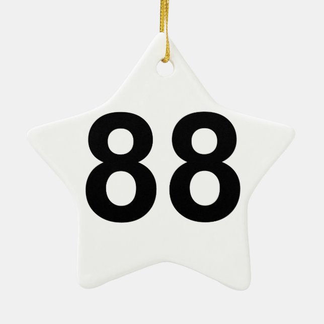 88 - nummer åttioåtta julgransprydnad keramik (Baksidan)