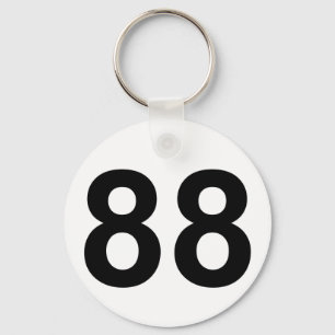 88 - numrera åttio-åtta nyckelring