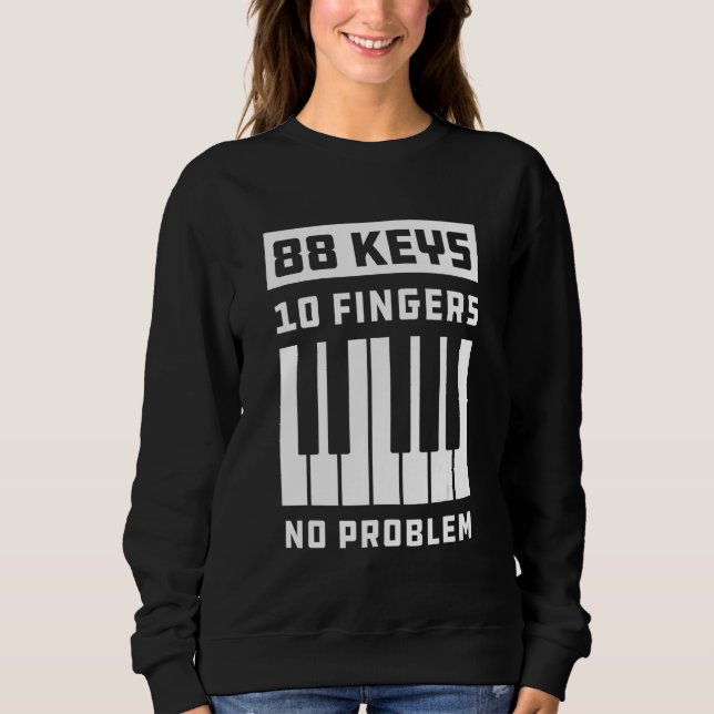 88 Nycklar 10 Finger Inga problem Tangentbord Pian T Shirt (Framsida)