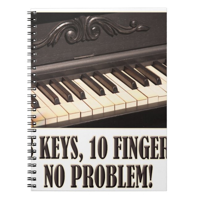 88 Nycklar, 10 Finger, inget problem! Anteckningsbok (Framsidan)
