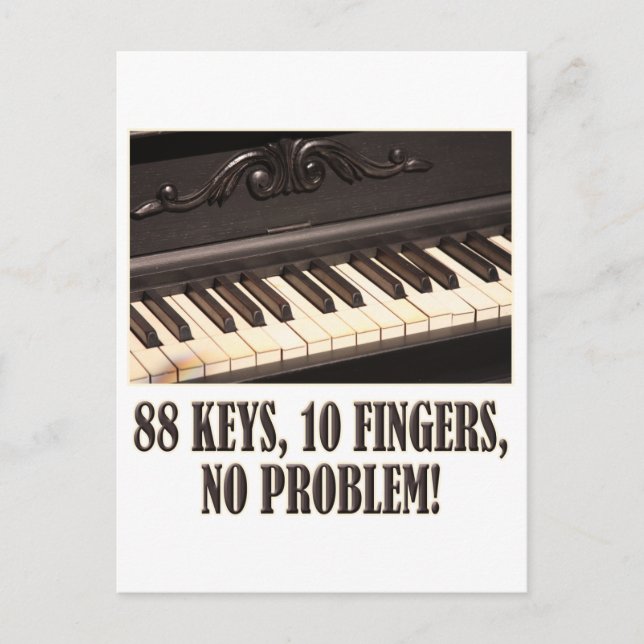 88 Nycklar, 10 Finger, inget problem! Vykort (Framsida)