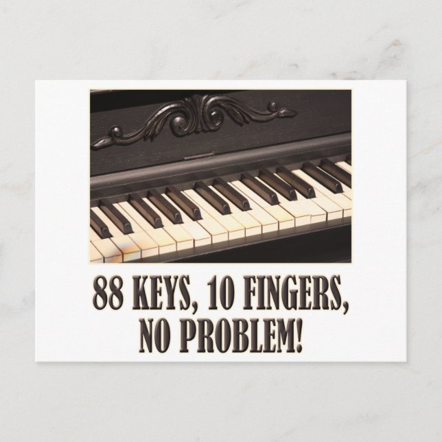 88 Nycklar, 10 Finger, inget problem! Vykort (Framsida)