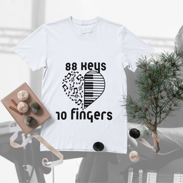 "88 Nycklar 10 Finger" Piano Shirt - Musician & Pi T Shirt ("88 Keys 10 Fingers" Piano Shirt - Musician & Piano Lover Tee)