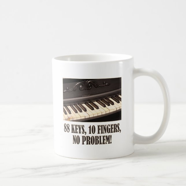 88 nycklar, 10 fingrar, inget problem! kaffemugg (Höger)