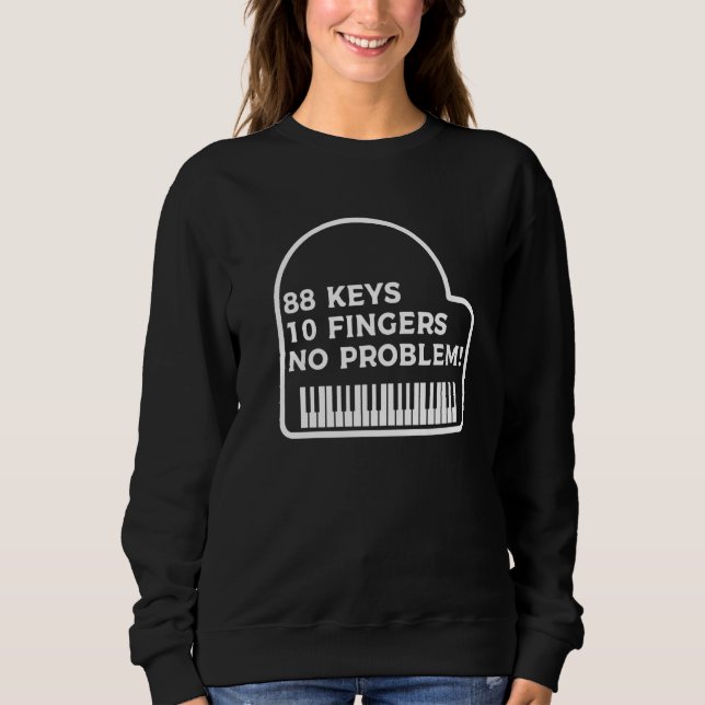88 tangenter 10 fingrar Inga problem Piano Pianist T Shirt (Framsida)