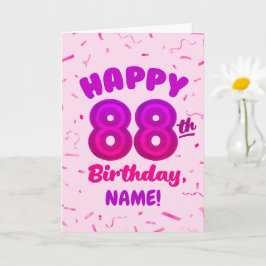88th Balloon Number Custom Name Birthday Card Kort
