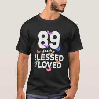 89 år bläck- och rödfjäril 89:e t shirt