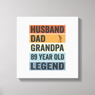 89 år gammal make pappa farfar legend t-shirt_1 canvastryck
