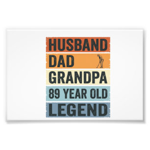 89 år gammal make pappa farfar legend t-shirt_1 fototryck