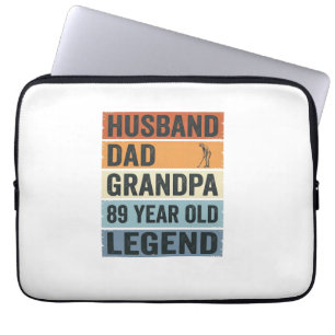 89 Årig Make Pappa Farfar Legend T-shirt_1 Laptop Fodral