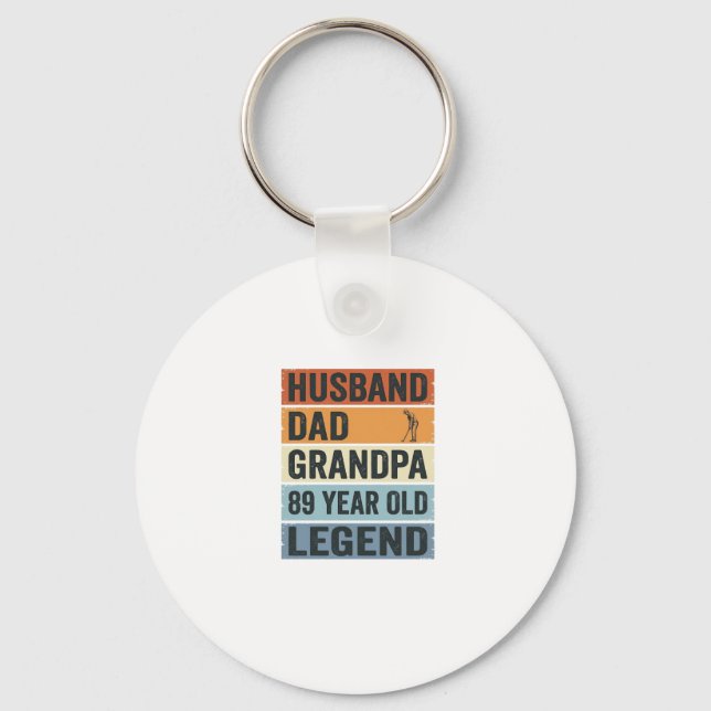 89 Årig Make Pappa Farfar Legend T-shirt_1 Nyckelring (Framsida)