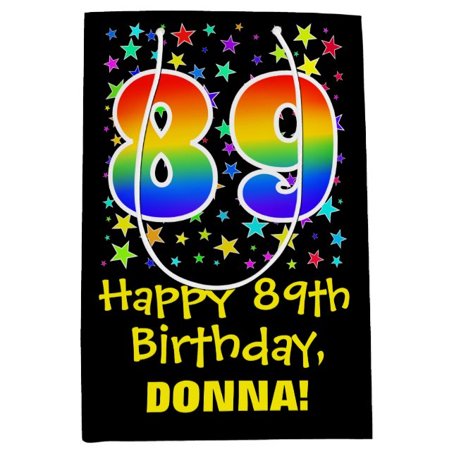 89:e födelsedag: Färga stjärnor Mönster och regnbå (Framsidan)