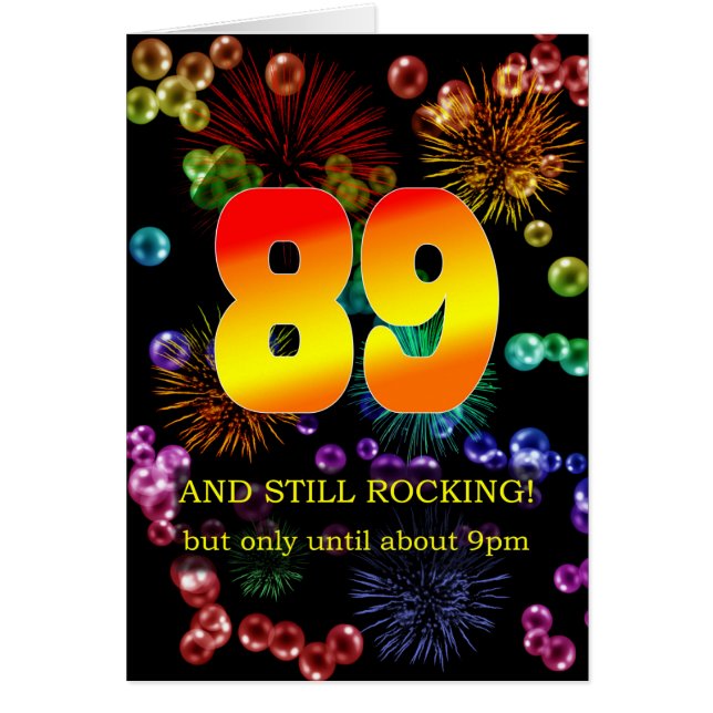 89:e födelsedag fortfarande hälsningskort (Framsidan)