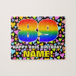 89:e födelsedag - Roligt, hjärtklappning + "89" Pussel