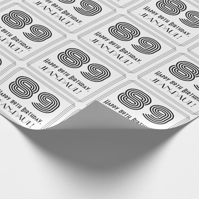 89:e födelsedagen: Art Deco Inspired Stil "89" + N Presentpapper (Hörn)