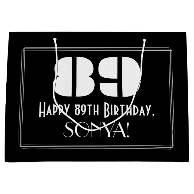 89:e födelsedagen ~ Art Deco Inspired Titta "89" + (Framsidan)