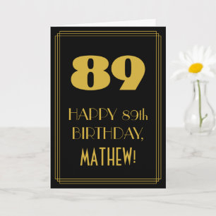 89:e födelsedagen - Art Deco Inspired Titta "89" o Kort