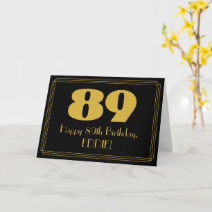 89:e födelsedagen: Art Deco Inspired Titta "89" oc Kort