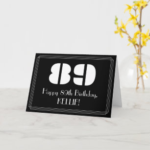 89:e födelsedagen: Art Deco Inspired Titta "89" oc Kort