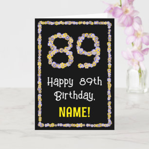 89:e födelsedagen: Blommigt Flowers Number, eget n Kort