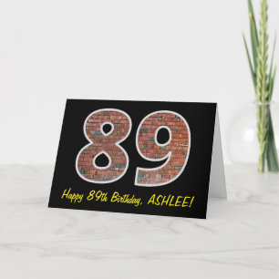89:e födelsedagen - Brick Wall Mönster "89" w/ Nam Kort