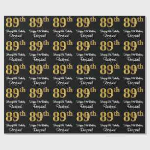 89:e födelsedagen: Elegant Luxurious Faux Guld Tit Presentpapper