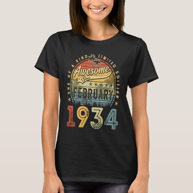 89:e födelsedagen Fantastisk sedan februari 1934 8 T Shirt (Framsida)