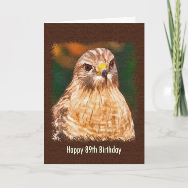 89:e födelsedagen, rödaxlad Hawk Kort (Framsida)