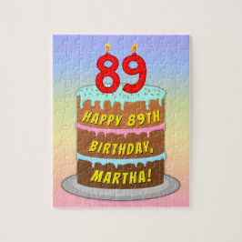 89:e födelsedagen: Roligt Cake and Candles + Anpas Pussel