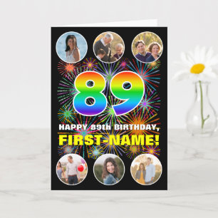 89:e födelsedagen: Roligtens regnbågsnr, eget namn Kort