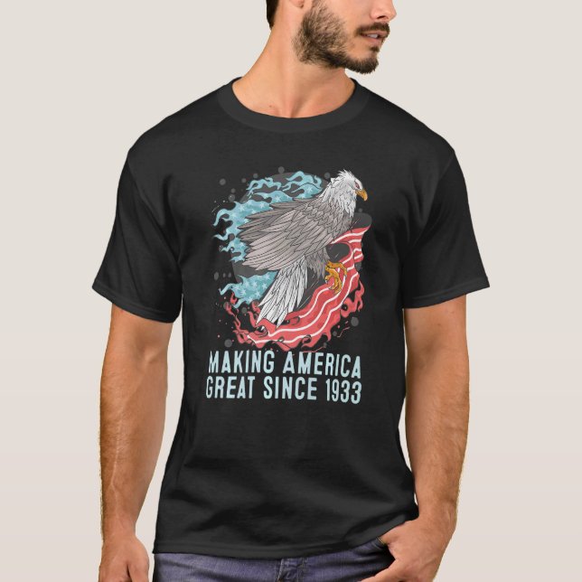 89:e födelsedagen Skapar Amerika Underbart sedan 1 T Shirt (Framsida)