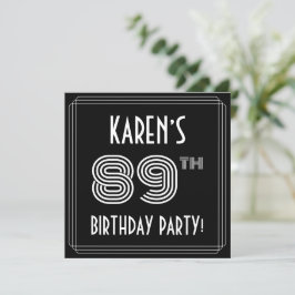 89:e Födelsedagsfesten: Art Deco Stil med eget nam Inbjudningar