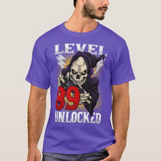 89:e födelsedagsspelskaleton nivå 89 Olåst gama T Shirt