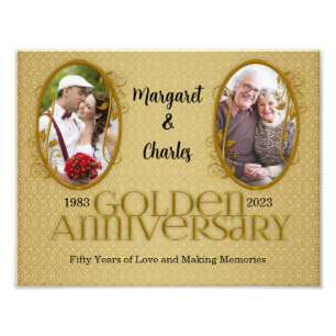 8-1/2 x 11 50:e Annivsersary Scrapbook Collage Fototryck