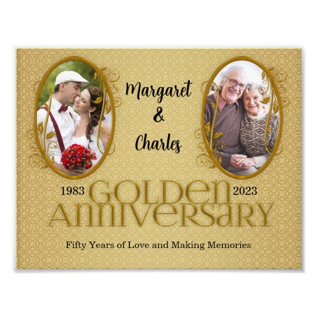 8-1/2 x 11 50:e Annivsersary Scrapbook Collage Fototryck (Framsidan)