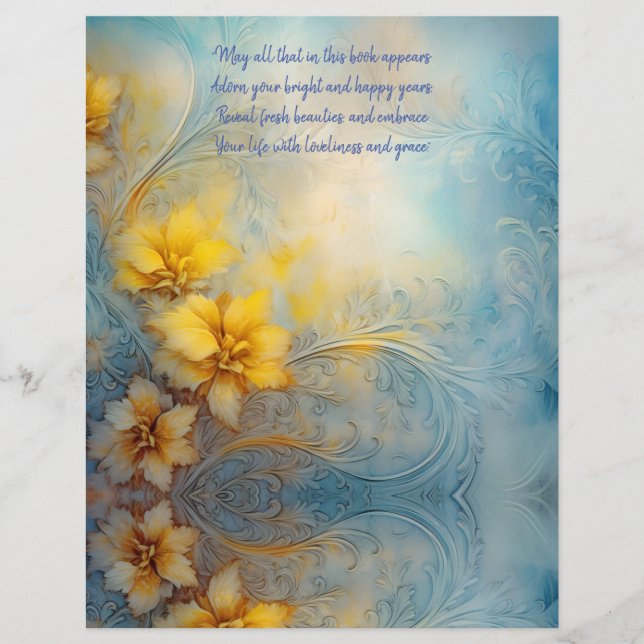 8 1/2 x 11-tums klippbok, Skräppost Journal, Dekor (Framsida)