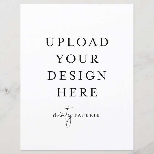 8,5 tum x 11 tum plattskärm Lakan - Porträtt (Framsida)