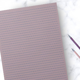 8,5 tum x 11 tum Rustic Mauve Blue Linjer College  Anteckningsblock