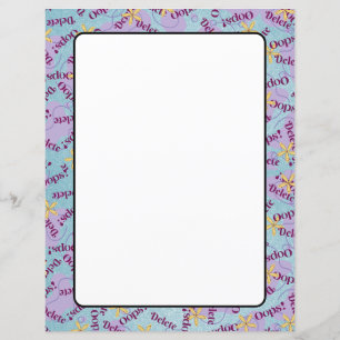 8,5-tums x 11-tums Lakan Pappra stationära OOPS! T