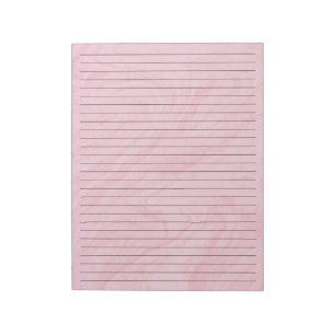 8,5-tums x 11-tums Rosa Marble and Black Linjer Wi Anteckningsblock
