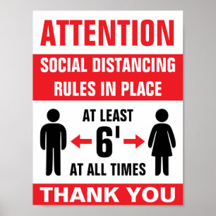 8,5-tums x 11-tums Social-Poster för Avstånd rege Poster