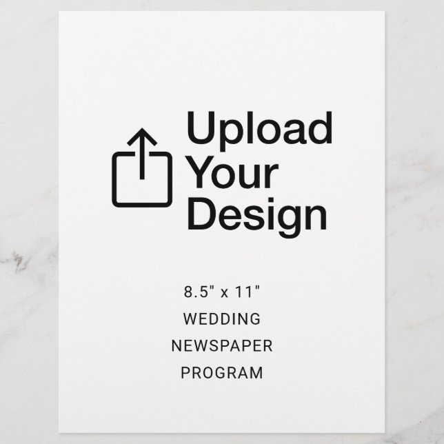 8,5" x 11" Fyer-ark - Bröllopstidningsprogram Reklamblad (Framsidan)