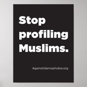8,5" x 11", stoppet som profilerar Muslims, poster