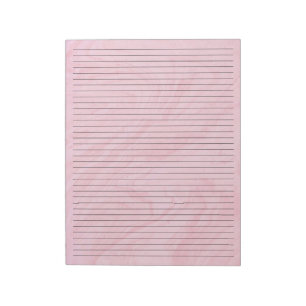 8,5 x 11-tums Rosa Marble Black College-regler Anteckningsblock