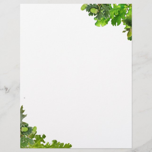 8,5X11-tums OAK LÖV INVITATION PAPPRARE Brevhuvud (Framsida)