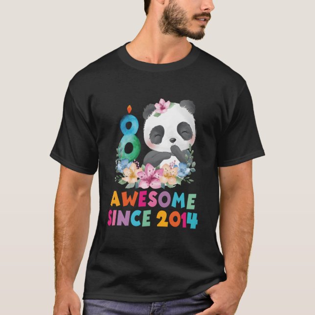 8 8Th Panda Unicorn Py T Shirt (Framsida)